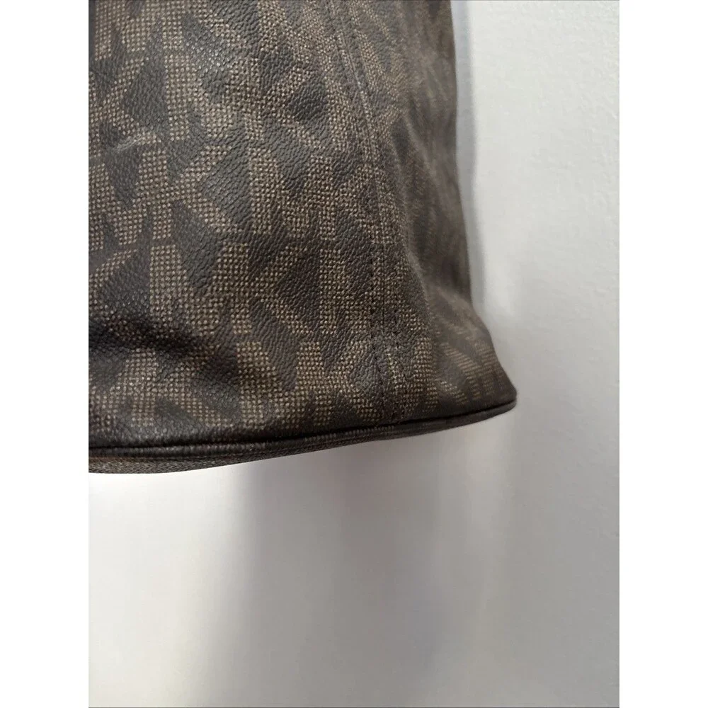 Michael Kors Signature Jet Set East West Buckle Tote SoHo Vegan Large Logo Y2K